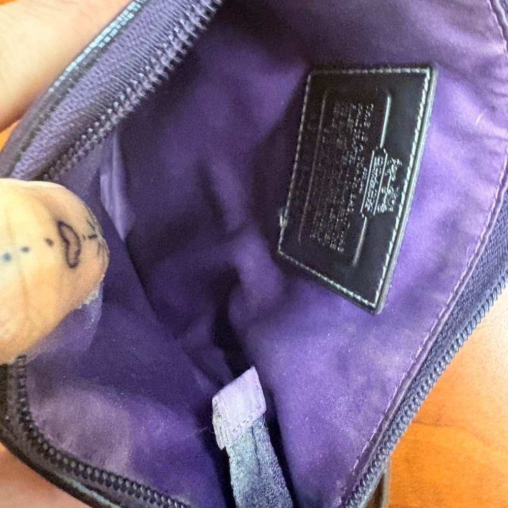 Coach Purple Signature Messenger with Ivory Strap - Picture 6 of 7
